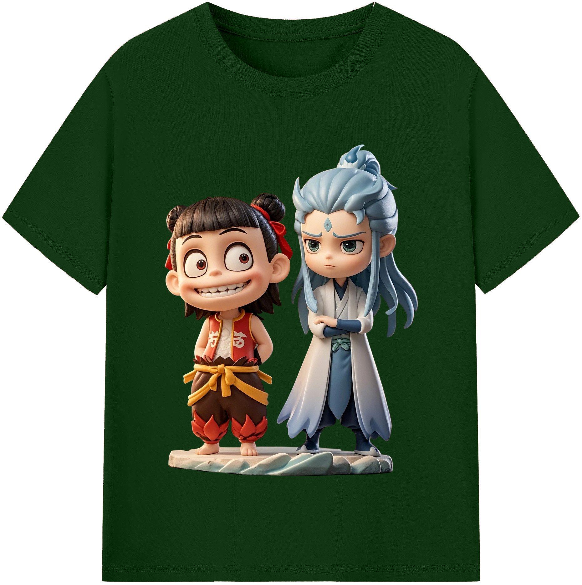 （画像用） Ne Zha 2 ナタ 魔童の大暴れ 綿100％半袖Tシャツ（フロントプリント）